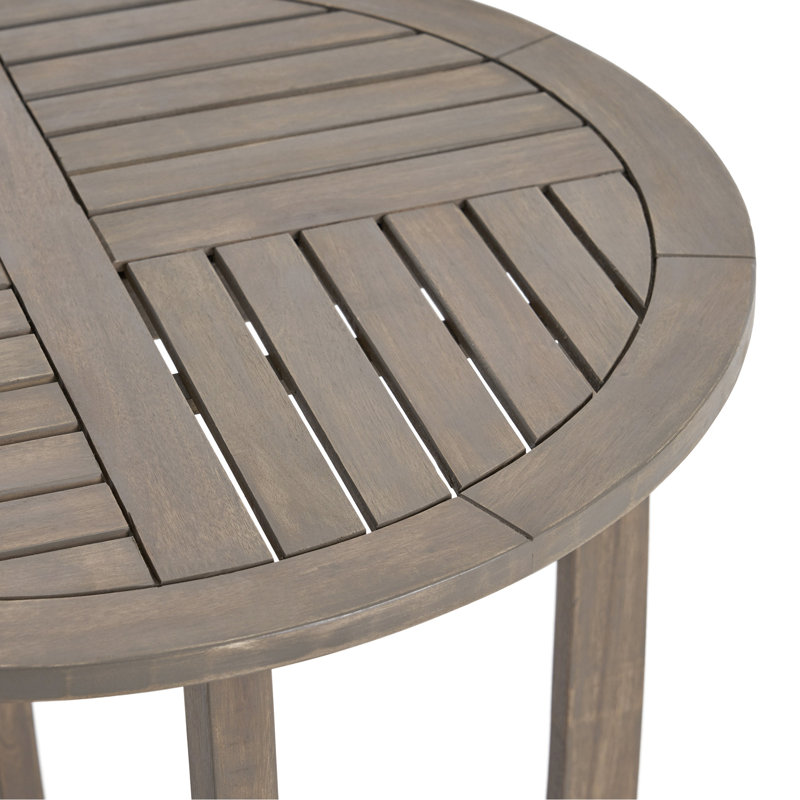 27.5'' Rustic Wood Table With Grey Color Scheme Charisma