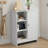 Bathroom Cabinet, Kitchen Freestanding Storage Rack, 23.62" X 11.81" X 31.5" Floor Storage Cabinet With 1 Cabinet, 3 Open Compartments, Adjustable Shelves, White