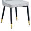Spacieuse table de salle à manger 67 * 35,4 pouces en bois aggloméré noir à grain de bois avec 8 chaises rembourrées en polyuréthane gris clair, parfaite pour un décor moderne et luxueux.-536783791
