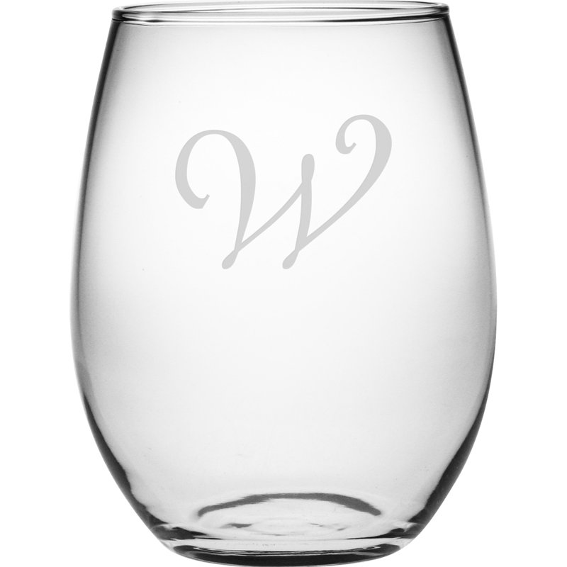 Script Monogram 21 oz. Wine Glass Set