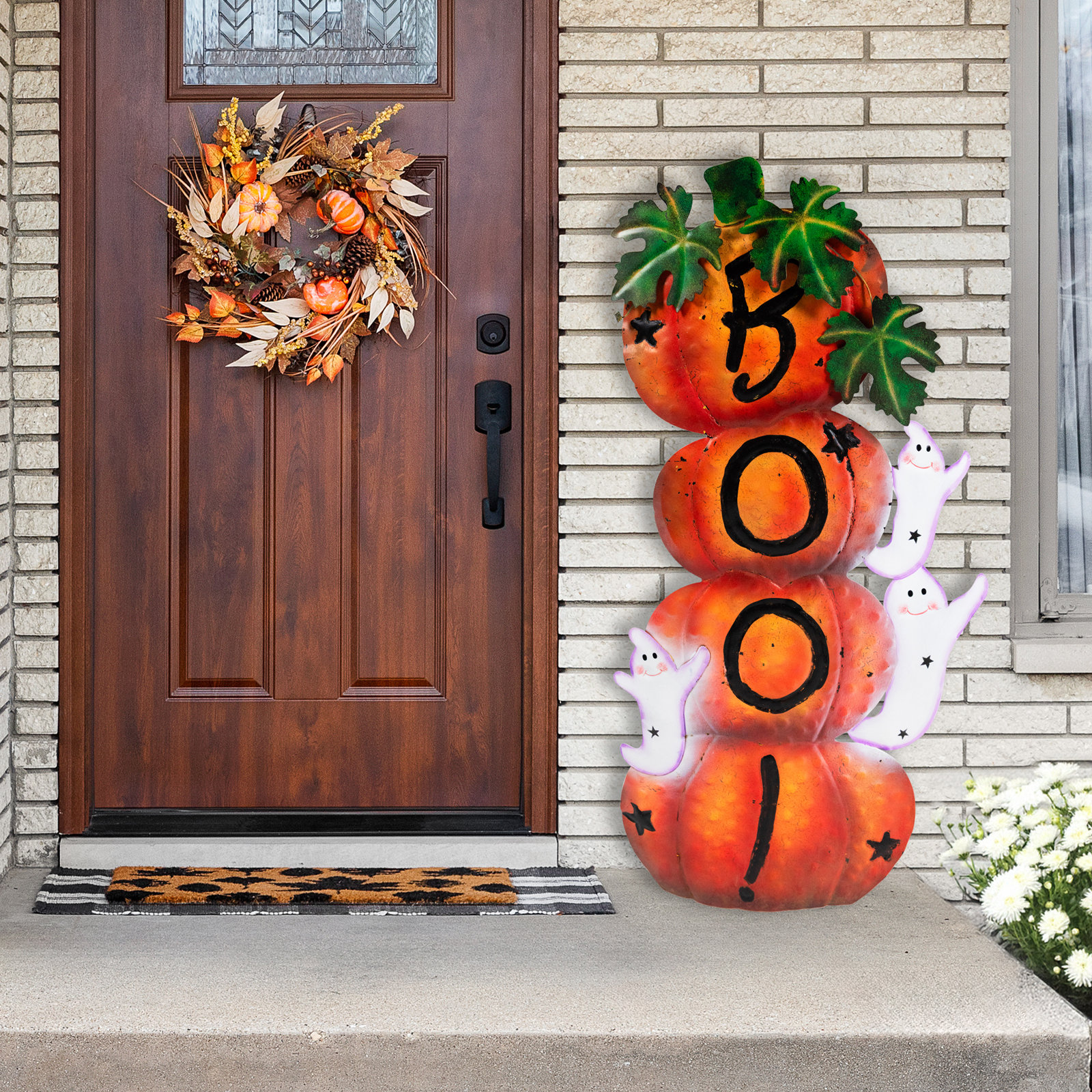Stacked Pumpkin Halloween Decor