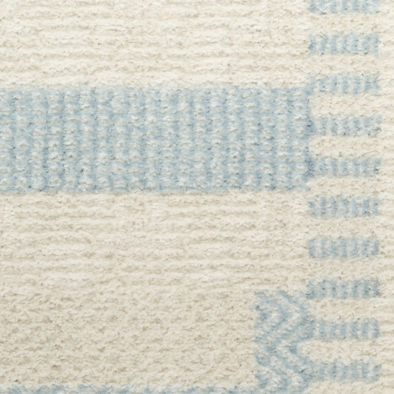 Maridee Ivory Blue Modern Indoor Rug, Rectangle 4' x 6'