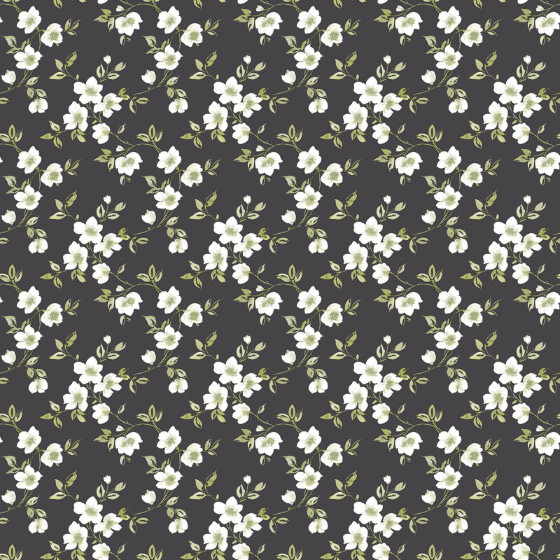 Basso 10m x 53cm Matte Wallpaper Roll, Black/Cream