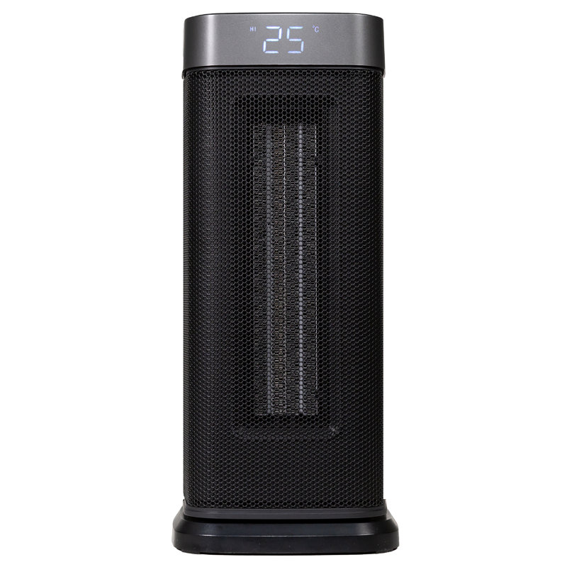 Russell Hobbs Rhcth2002g 2kw Oscillating Ceramic Heater W/digital Display In Black And Gold, Square Design, Black/Silver