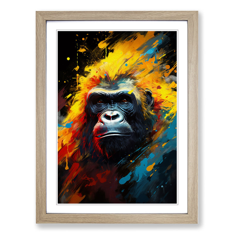 Gorilla Abstract Art - Framed Print