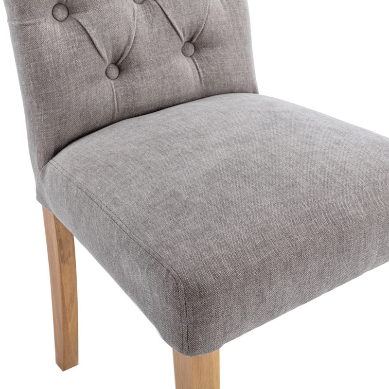 Wing Button Back Scroll Top Chair, Grey, 1, Grey