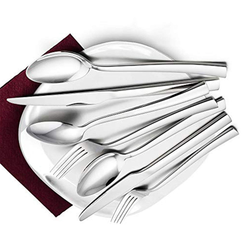 60-piece cutlery set for 12 people with knife, fork, spoon, stainless steel cutlery for family/party/hotel/restaurant, highly polished and dishwasher safe