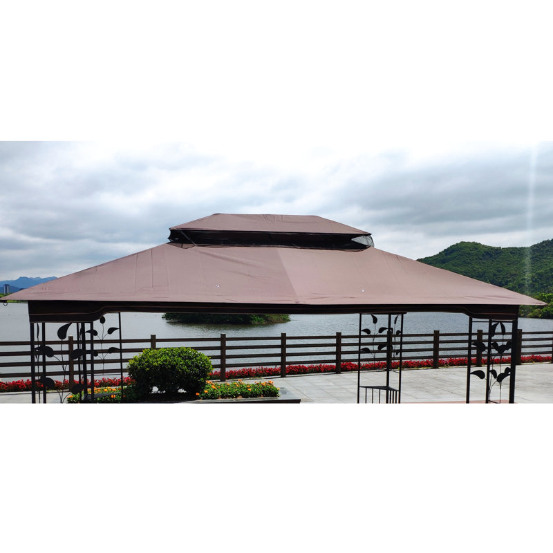 Auvent de remplacement pour pavillon de jardin brun de 13 pi x 10 pi - Assemblage facile et durable