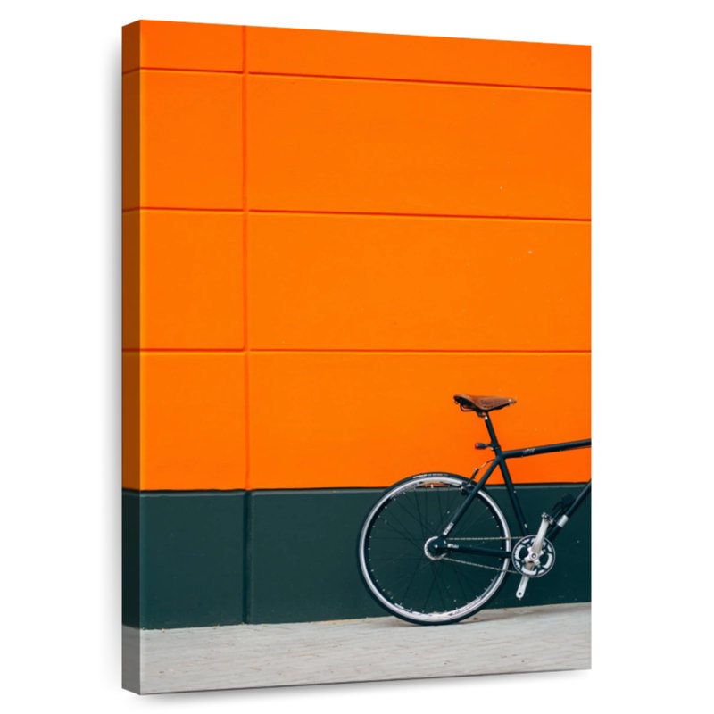 Mehar Bicycle On Orange, 39" H x 26" W