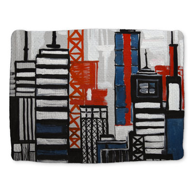 Geometric Towers Placemat | Cities Shapes Braided Polyester