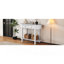 Élégante console rétro avec un design incurvé et un vernis lisse pour les entrées, les salons et les couloirs (blanc antique)