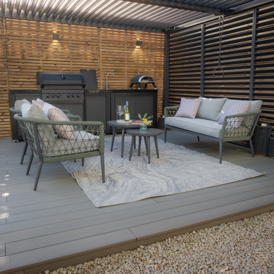 Monaco Wicker 5 - Person Garden Lounge Set with Cushions