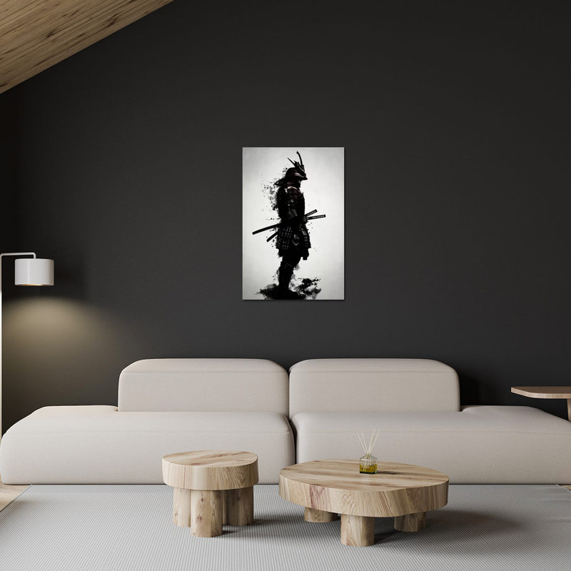 Samouraïs armés, reproduction sur verre acrylique, H 24 po x l 16 po x P 0,25 po