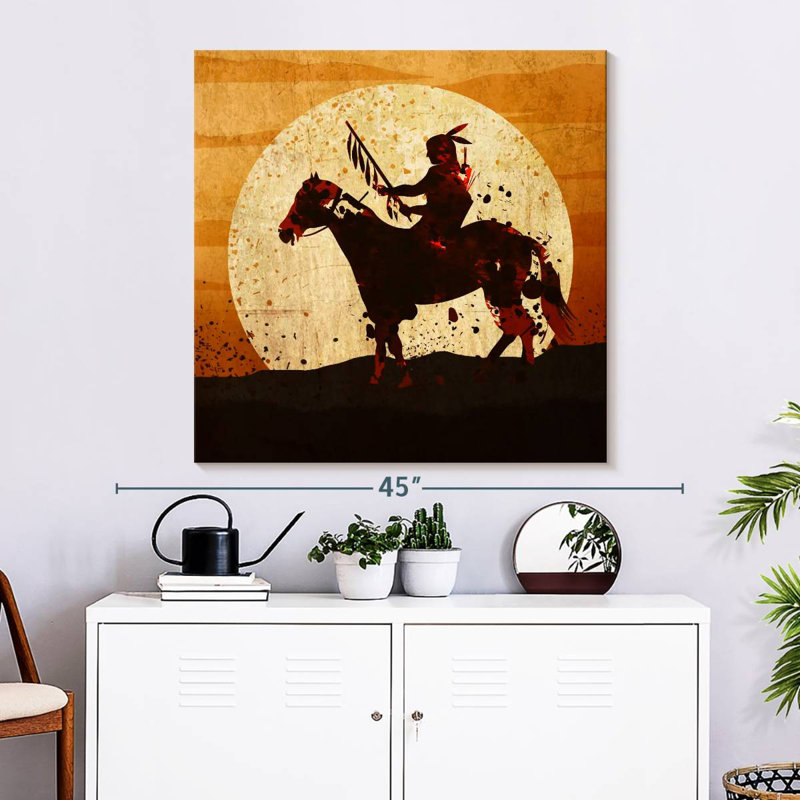 Lelar American Indian Silhouette, 33" H x 33" W