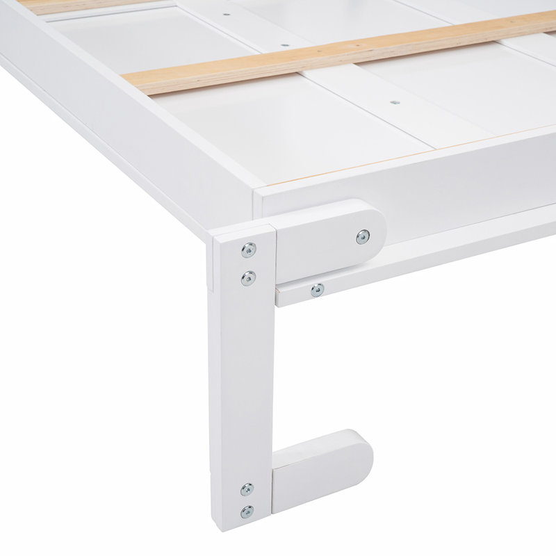 Lit avec rangement Ailean Murphy, Grand lit, Blanc