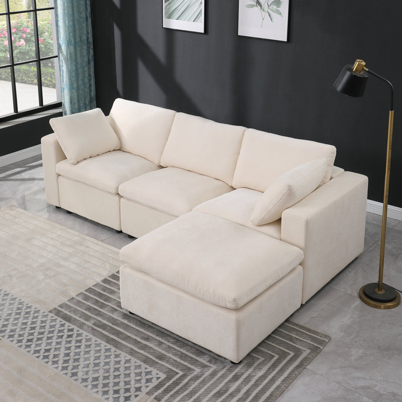 Canapé modulaire polyvalent en forme de U pour salon contemporain
