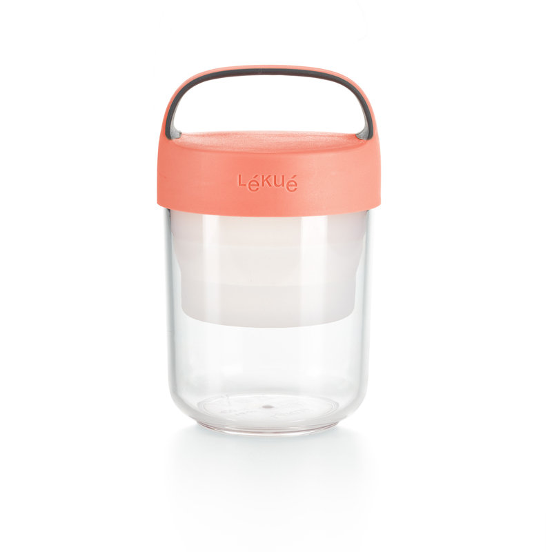 Lékué Jar To Go, 13.5 oz (400 ml), Coral