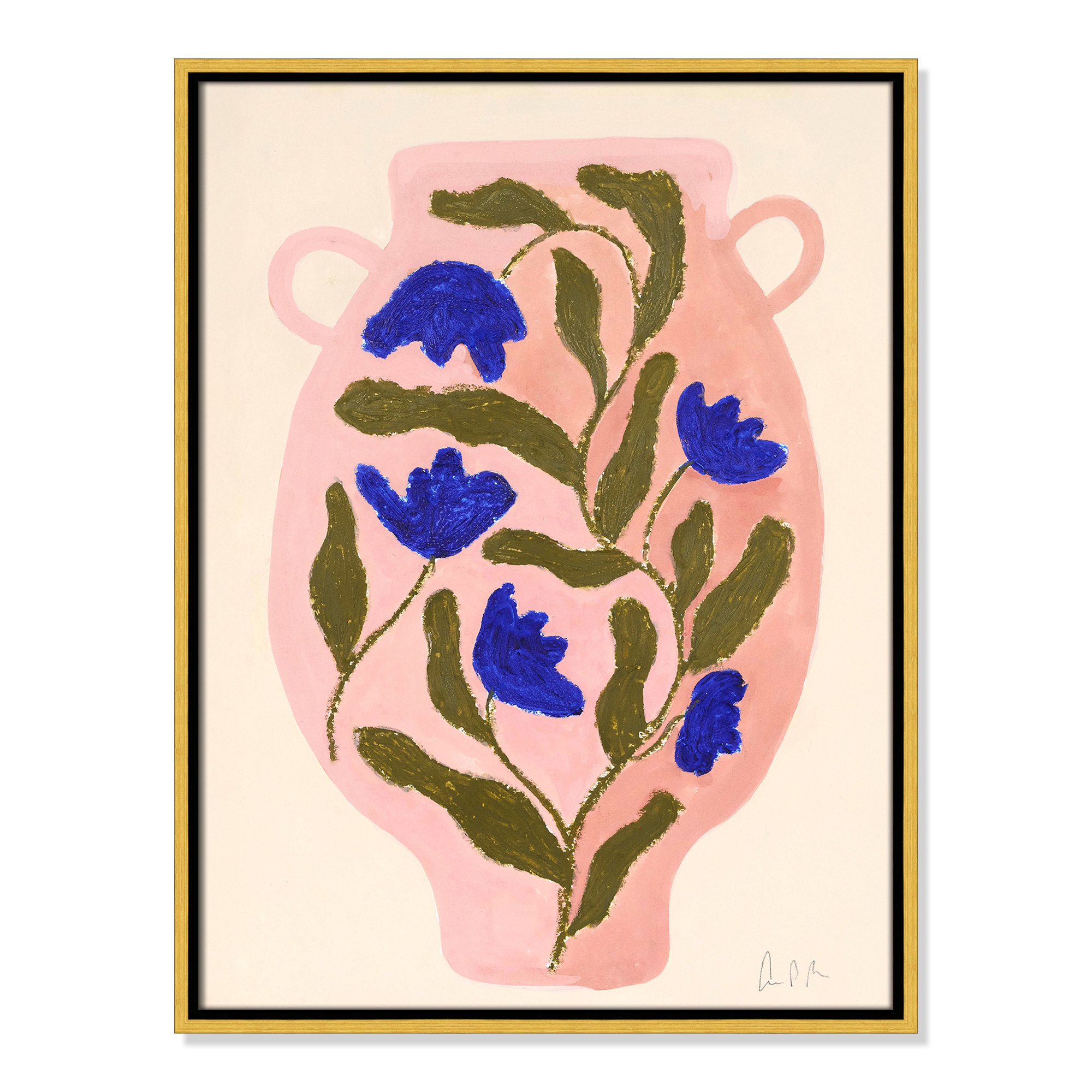 Vase No. 01 Print by Camilla Bergqvist, Gold, 25.5" H x 19.5" W
