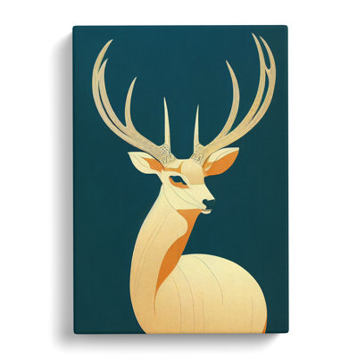 Deer Deco Style - Wrapped Canvas Print