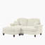 Elegant Mid Century Two Seater Modular L Shaped Sofa Couch With Flared Arms, Removable Skirts, Spindle Legs And Movable Ottoman For Versatile Comfort-694059725