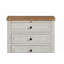 Table de chevet 3 tiroirs avec USB - Ciment et sable