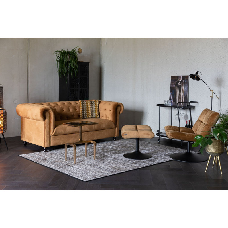 Bar Ottoman, Black Polyester
