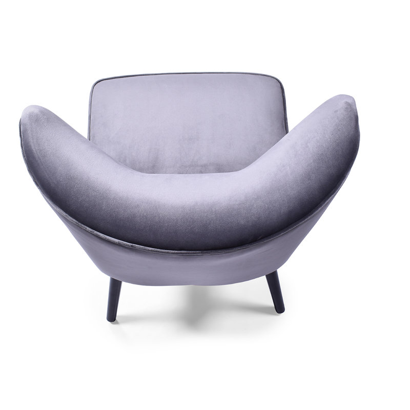 Philip Velvet Slipper Chair, Grey