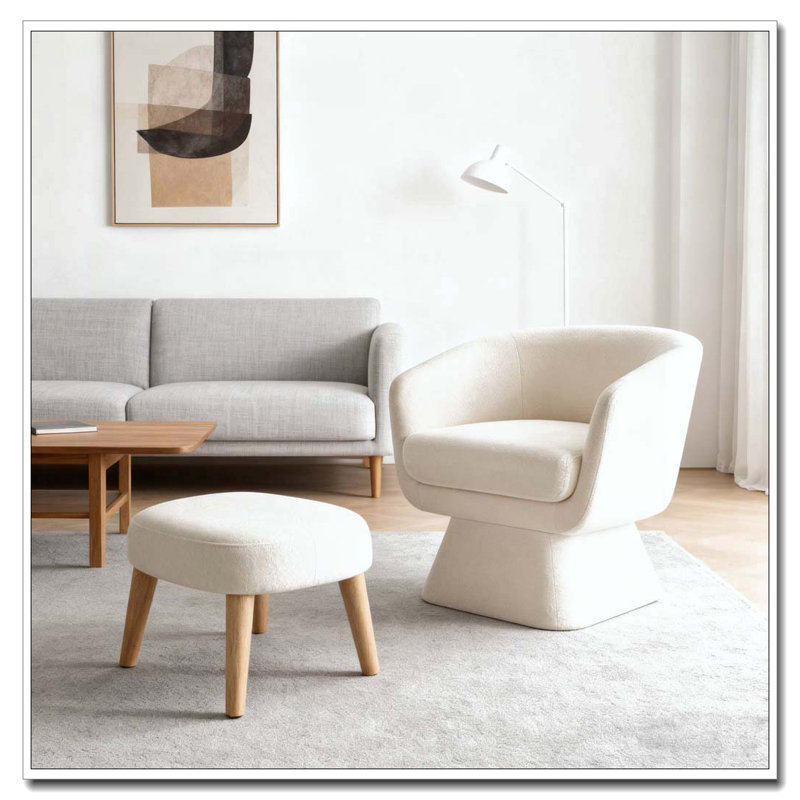 Chaise de loisir rembourrée avec repose-pieds, Blanc