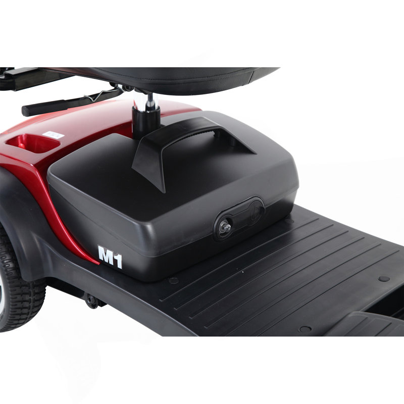 Trottinette compacte à quatre roues avec moteur 300W pour adulte - 300Lbs, ROUGE