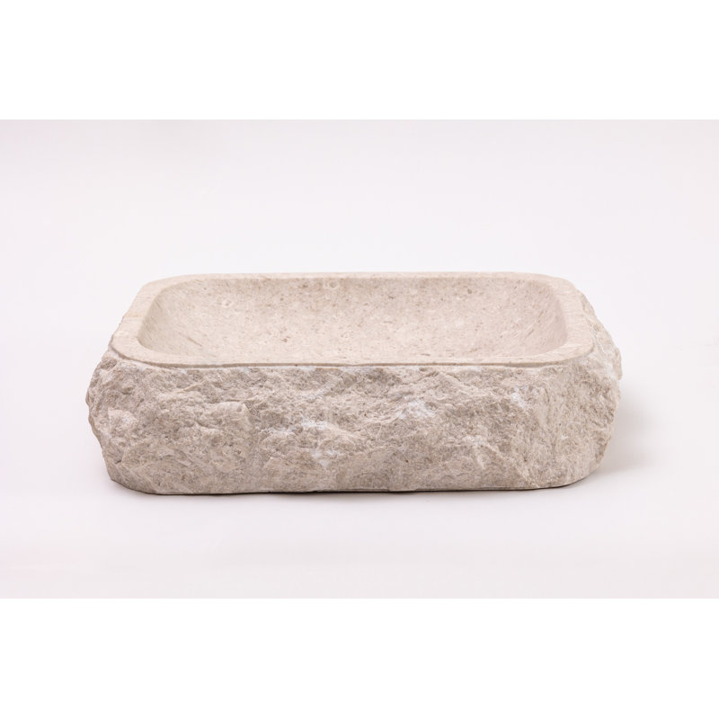Lavabo de salle de bain vasque en pierre naturelle rectangulaire Rocca Ojinaga
