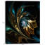 Fleur noire dorée moderne - art mural fleur fractale, impression avec fleur noire-18266808-33309511-116164185