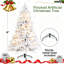 Arbre de décoration de Noël blanc hybride avec support, pré-éclairé, 6 tailles disponibles-2090947310-2090947312