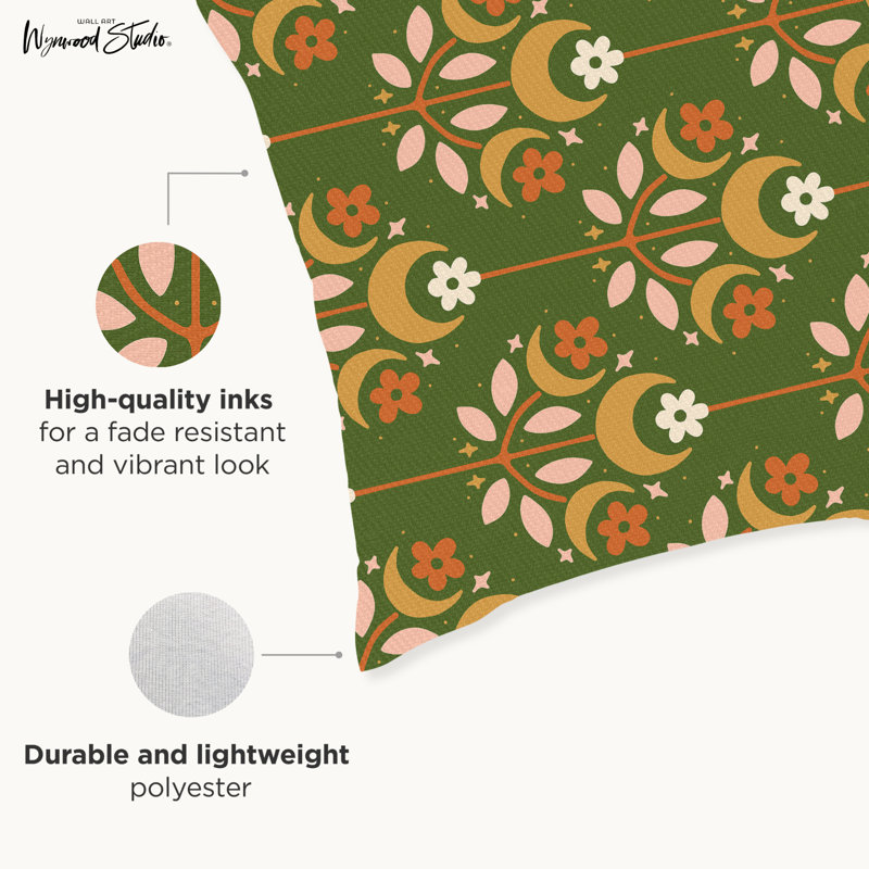 Housse de coussin floral en polyester