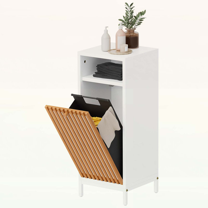 Armoire latérale avec façade en bambou, conception moderne pour un rangement efficace