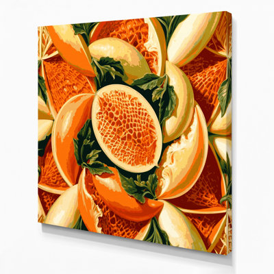 Fruit Persian Melon Brown Canvas Wall Art