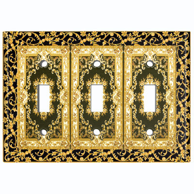 Patterned 3 - Gang Toggle Light Switch Standard Wall Plate