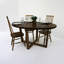 Table ovale en résine époxy noyer transparent