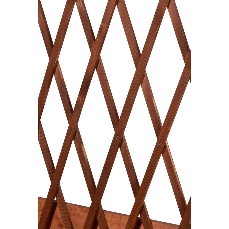 Elevated Planter with Trellis, Brown
