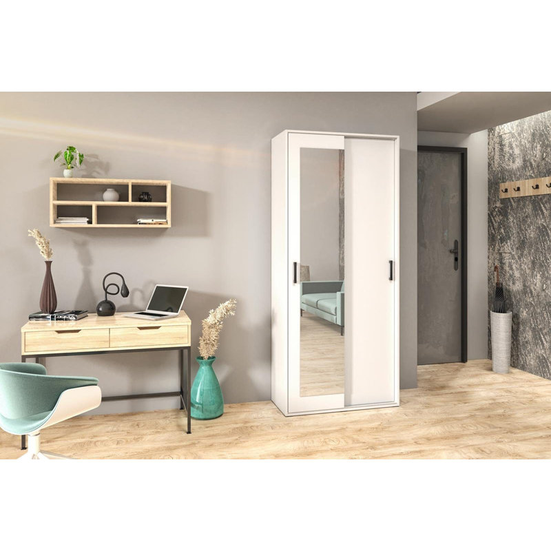 Deracy 2 Door Sliding Wardrobe, Grey