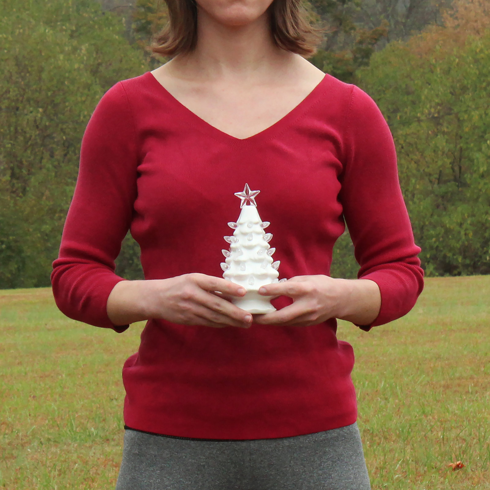 Ceramic Christmas Tree That Lights Up-Inspired Vintage Christmas Tree-Indoor Christmas Decorations, White