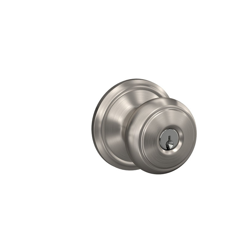 Andover Keyed (Entry) Door Knob, Satin Nickel