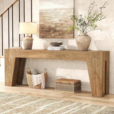 86-inch Extra Long Console Table, Couch Tables Behind Sofa
Farmhouse Wood Entryway Table with Storage, Modern Console Tables for Living Room, Hallway, Entrance, Natural Oak Brown
