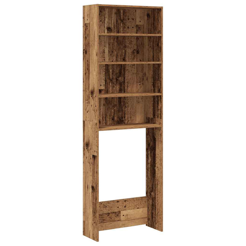 Awaiz Solid Wood Over The Toilet Storage, Brown Oak