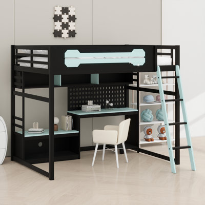 Wood Loft Bed With Desk