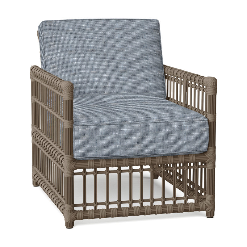 Newport Arm Chair with Cushions, Rollo Chambray, Welt, Newport #66 Burlap