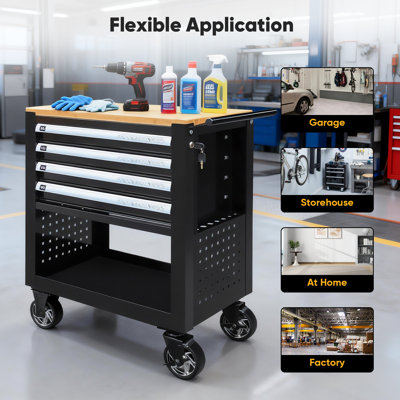 26.8" W 4-Drawer Combination Set With Wheels