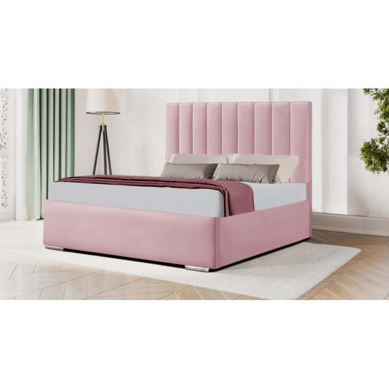 Anaih Upholstered Bed, Single (3'), Pink