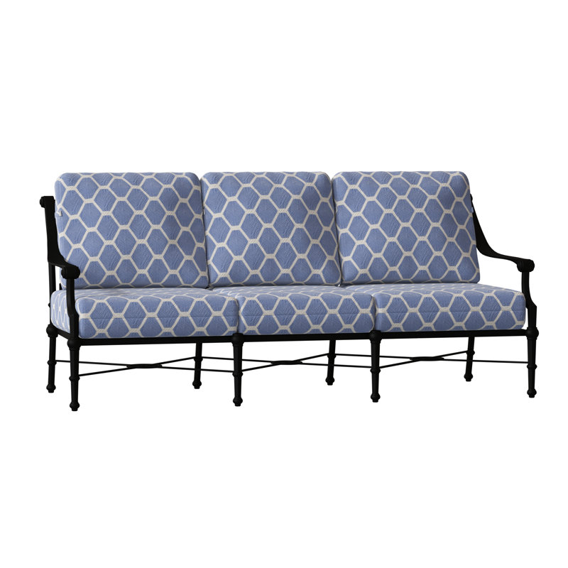 Delphi Outdoor 3 - Seat Patio Sofa, Denver Scarlett Sunbrella®, Textured Black