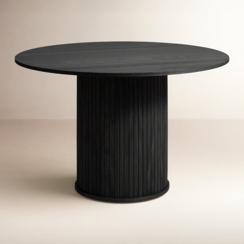 Table de salle à manger à piédestal de 47 po Iris, Chêne noir