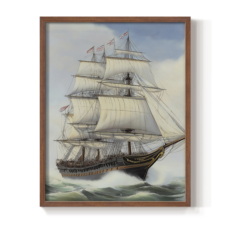 «NAUTICAL Series Lxxix», H 11 po x l 9 po, Noyer